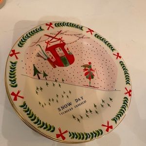 Anthropologie Holiday plate set of 2 / NEW WITH TAG